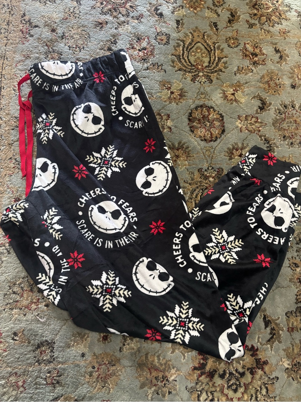NWT Black Jack Skellington Pajama Pants - Festive Snowflake Print